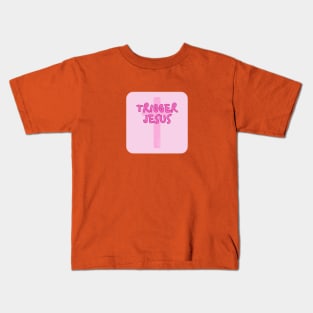 Trigger Jesus Affirmation By Abby Anime(c) Kids T-Shirt